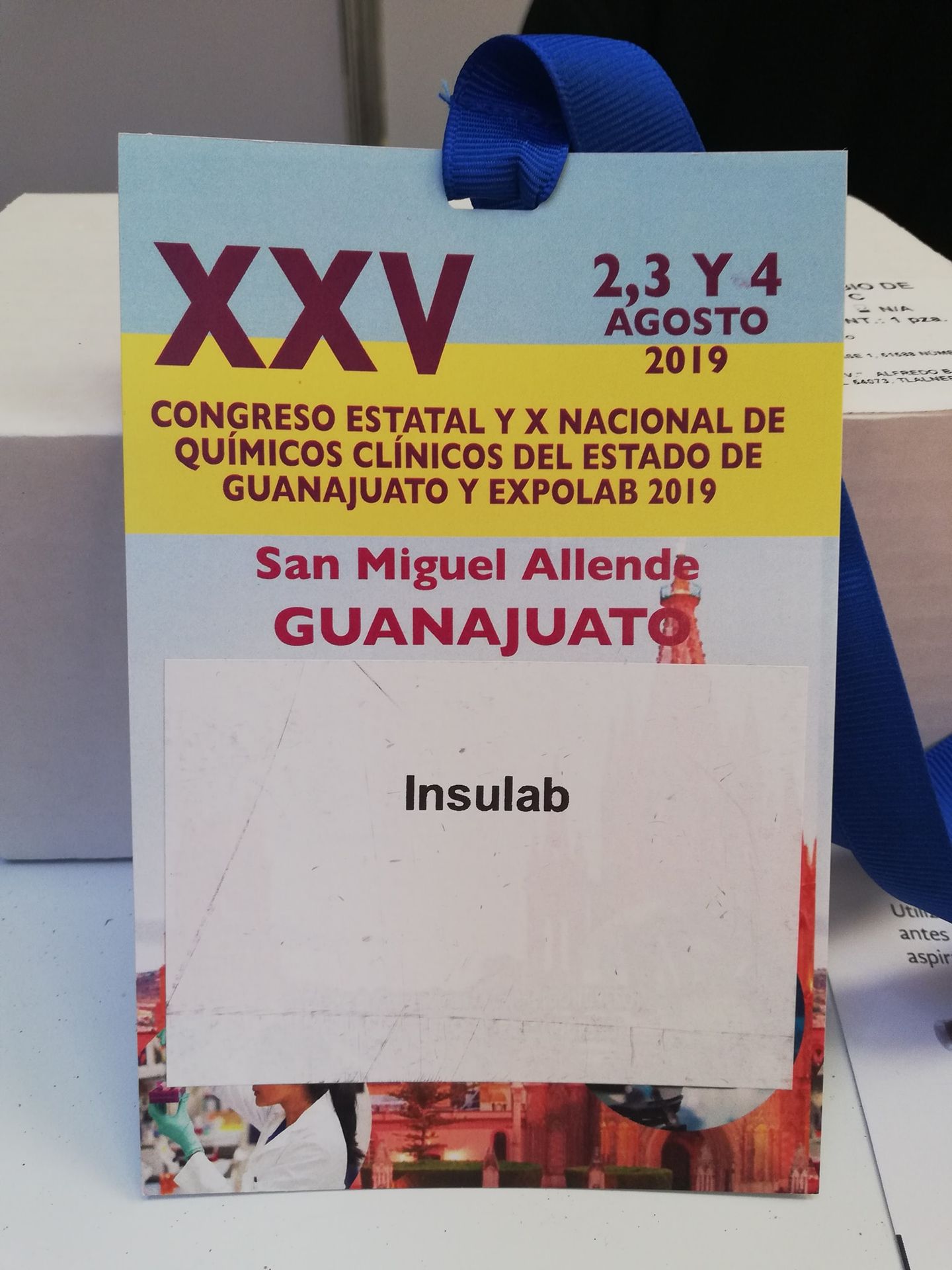 participacion Insulab en San Miguel de Allende Gafete participacion