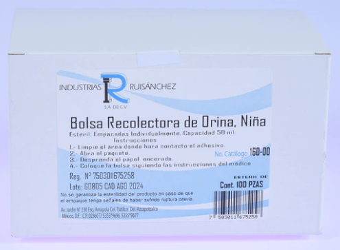 Bolsa Recolectora de Orina (EEI) Niña   100 pzas I.R.