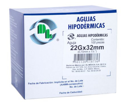 AGUJA HIPO. NEGRA 22X32 PIEZA DENTILAB