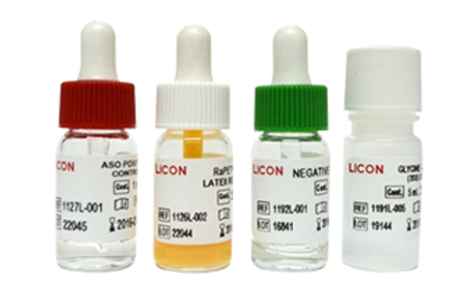 LICON RaPET ASO -Antiestreptoiisina O-, latex en placa, incluye control positivo y negativo. 50 dt.